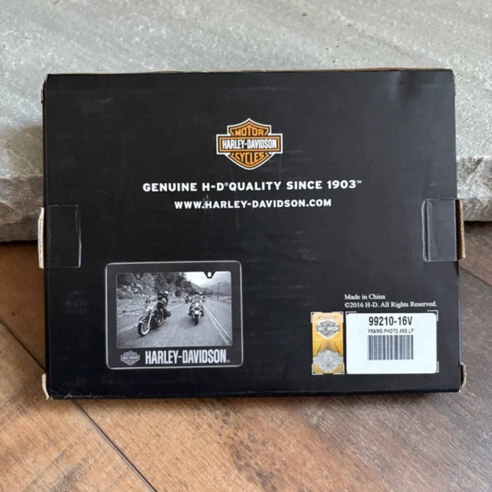 Harley-Davidson License Plate 4 x 6 Black Photo‎ Frame Laser-Etched NEW